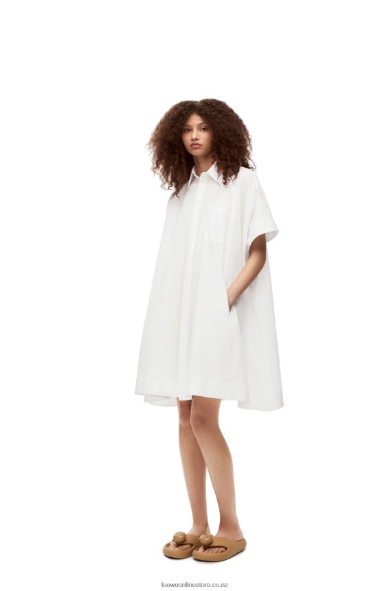 Loewe Women Anagram tunic dress in cotton White LH60R1056