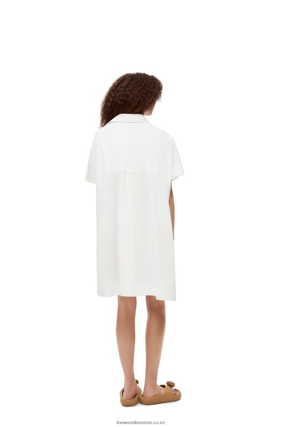 Loewe Women Anagram tunic dress in cotton White LH60R1056