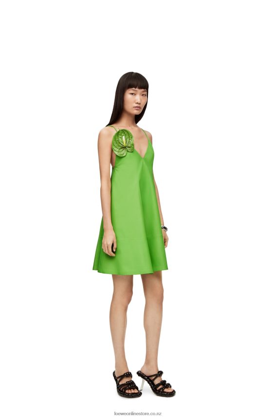 Loewe Women Anthurium strappy dress in nappa Fluo Green LH60R1067