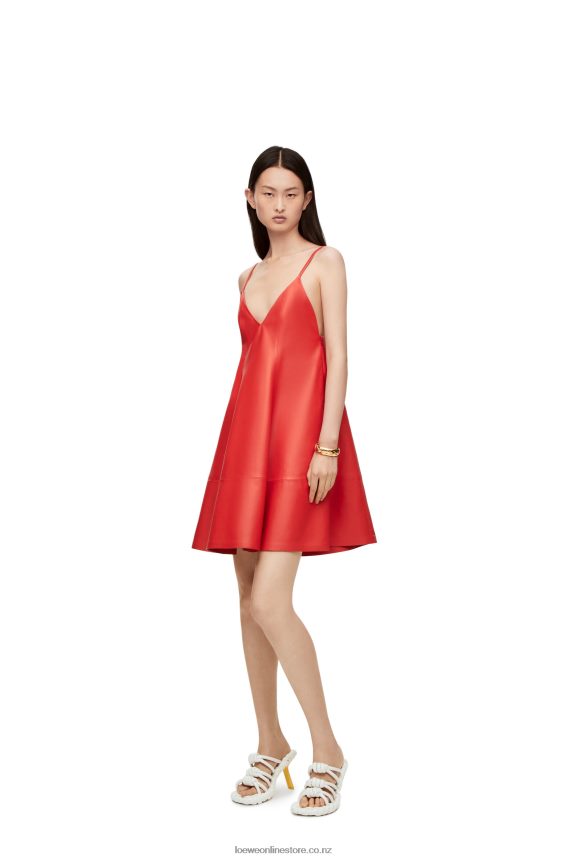 Loewe Women Anthurium strappy dress in nappa Red LH60R1065