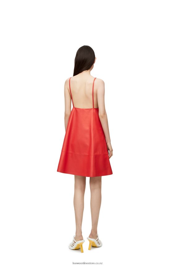Loewe Women Anthurium strappy dress in nappa Red LH60R1065