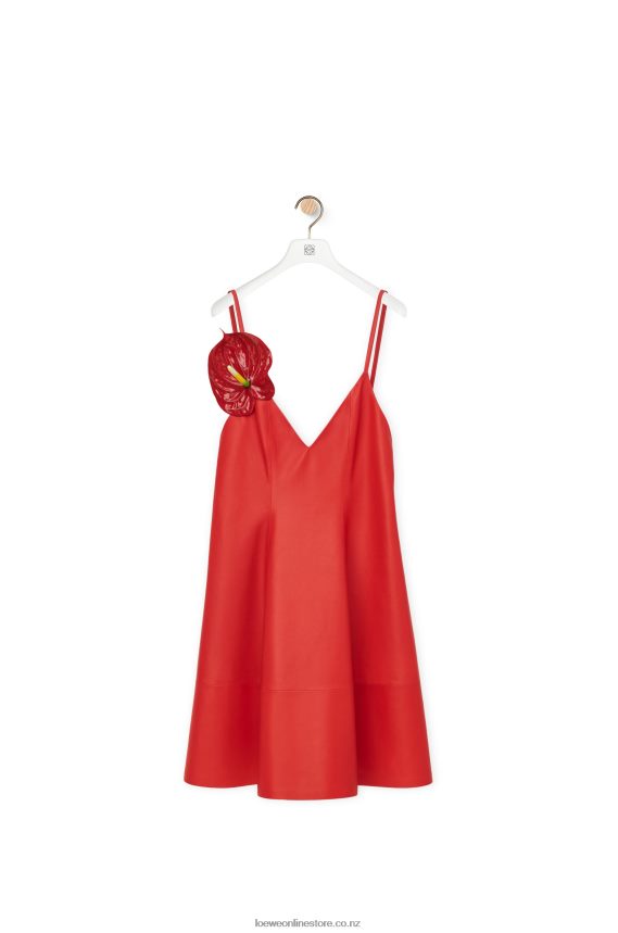 Loewe Women Anthurium strappy dress in nappa Red LH60R1065