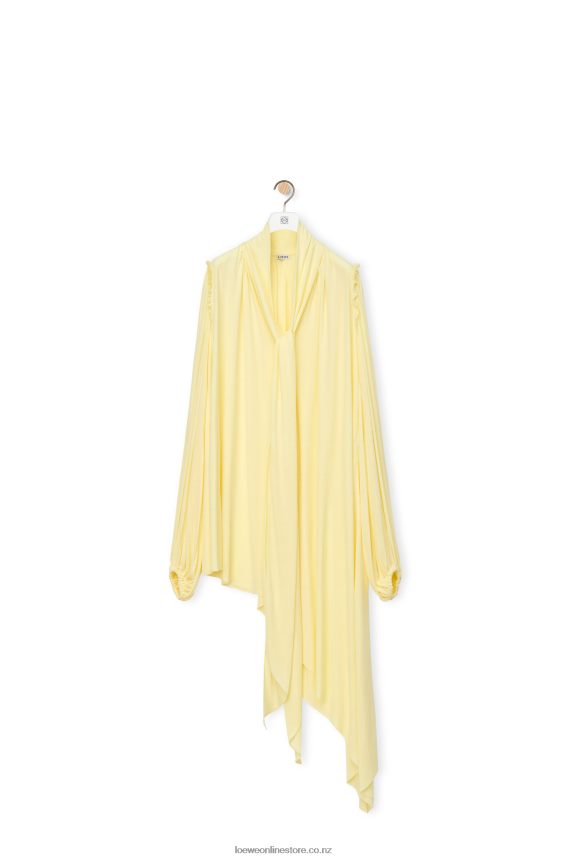 Loewe Women Asymmetric dress in viscose crepe jersey Vanilla LH60R1085