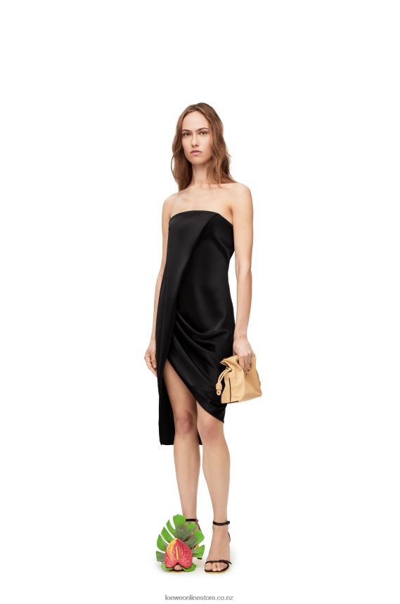 Loewe Women Bustier dress in crepe satin Black LH60R1070