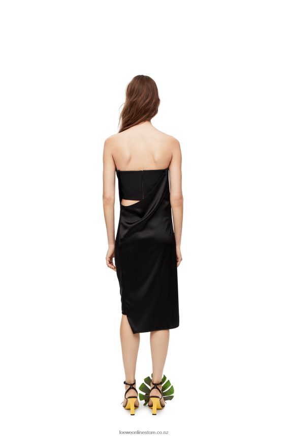 Loewe Women Bustier dress in crepe satin Black LH60R1070
