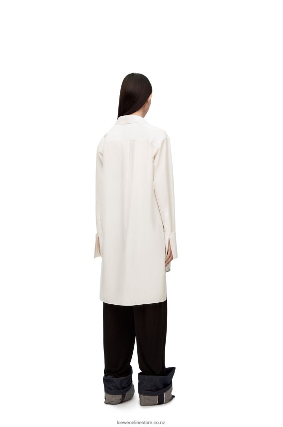 Loewe Women Deconstructed shirt dress in cotton Optic White LH60R1095