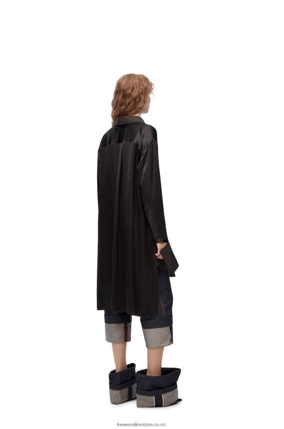 Loewe Women Deconstructed shirt dress in silk Black LH60R1099