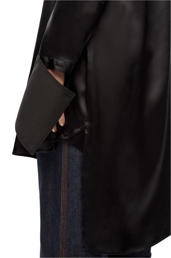Loewe Women Deconstructed shirt dress in silk Black LH60R1099