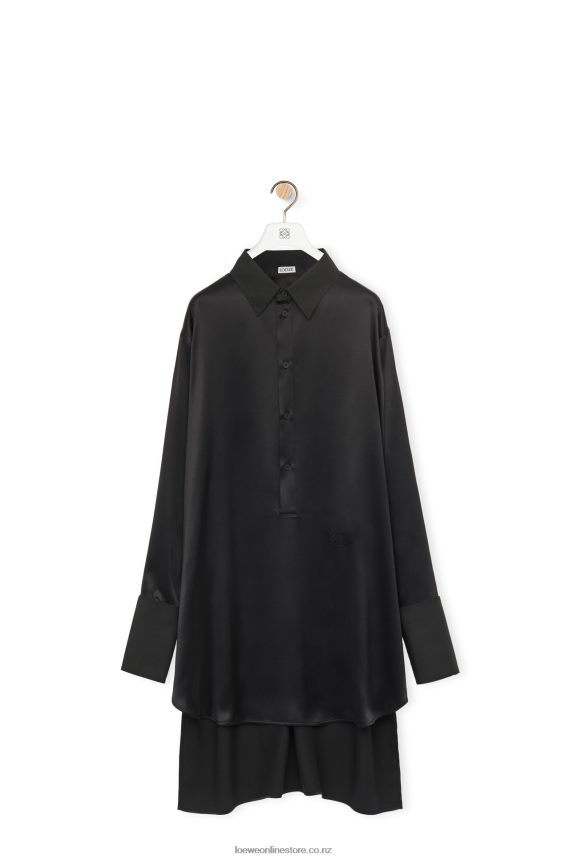 Loewe Women Deconstructed shirt dress in silk Black LH60R1099