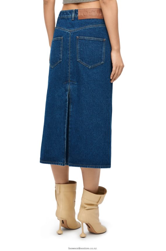 Loewe Women Deconstructed skirt in denim Denim Blue LH60R1160