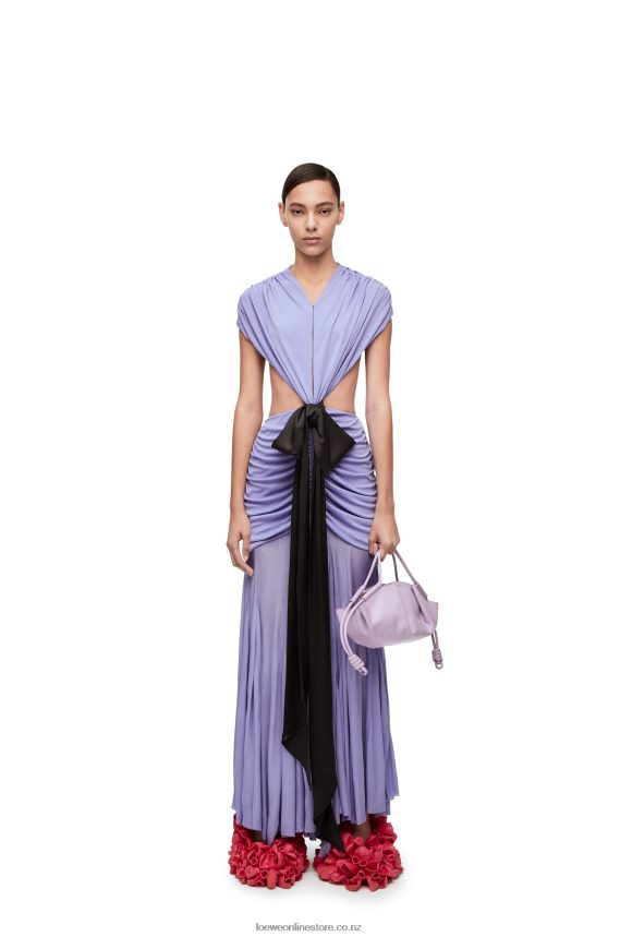 Loewe Women Draped bow dress in crepe jersey Lilac LH60R1073