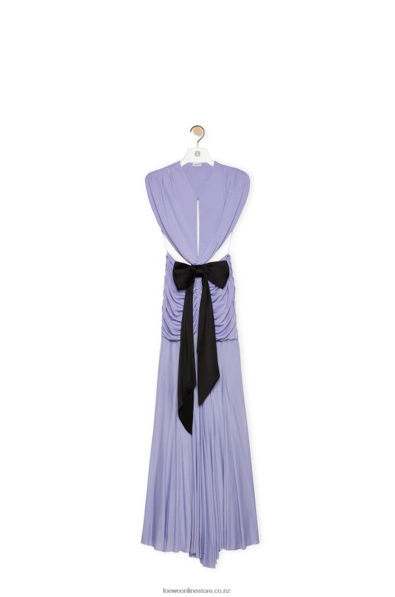 Loewe Women Draped bow dress in crepe jersey Lilac LH60R1073