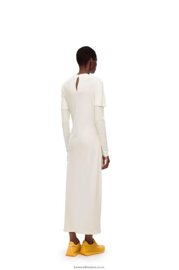 Loewe Women Draped dress in crepe jersey White LH60R1093