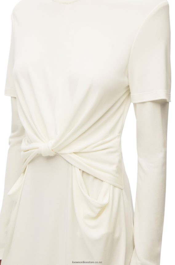 Loewe Women Draped dress in crepe jersey White LH60R1093