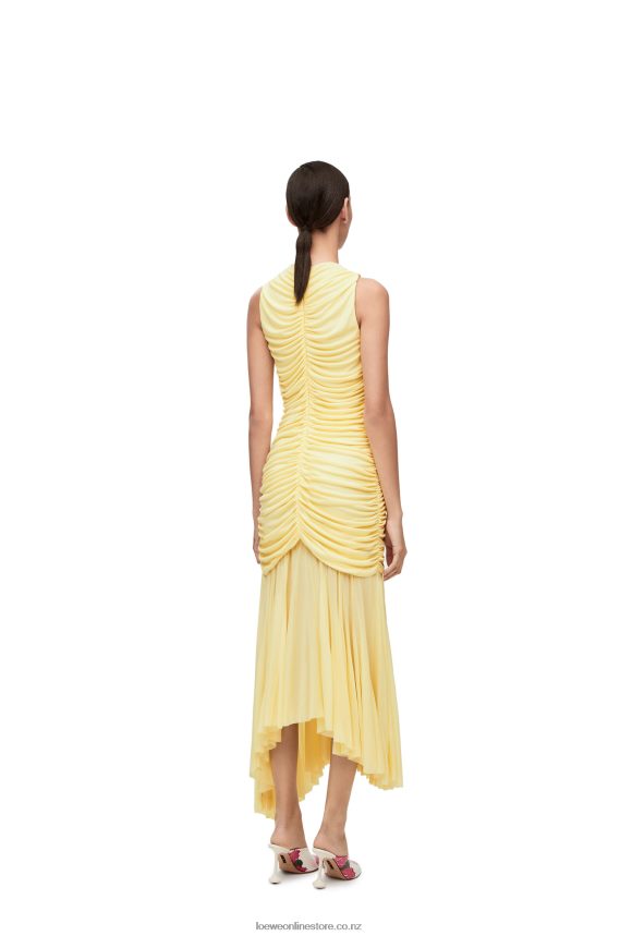 Loewe Women Draped long dress in crepe jersey Vanilla LH60R1076