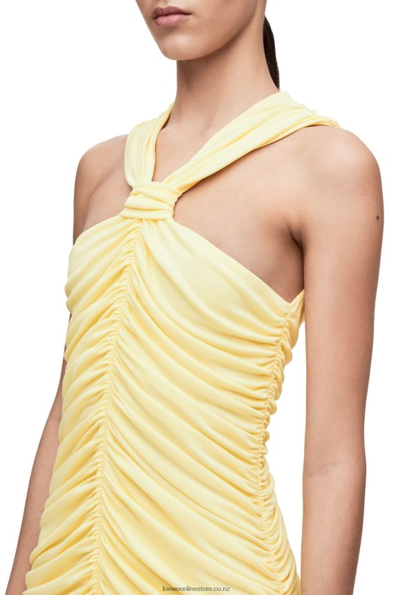 Loewe Women Draped long dress in crepe jersey Vanilla LH60R1076