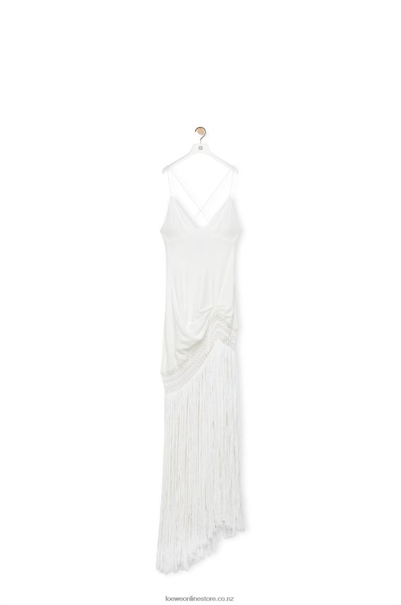 Loewe Women Fringe dress in cotton White LH60R1051