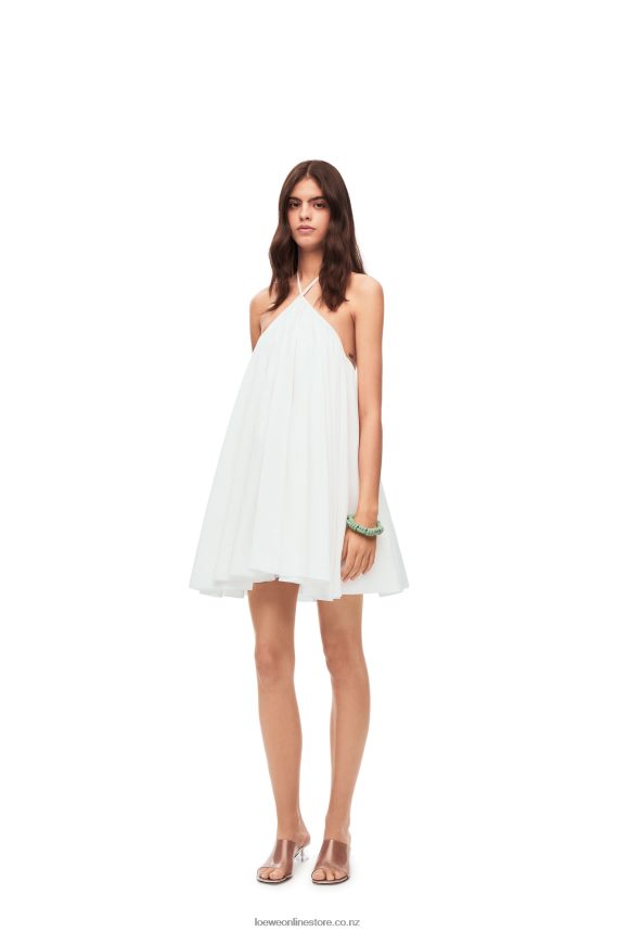 Loewe Women Halterneck dress in linen White LH60R1054