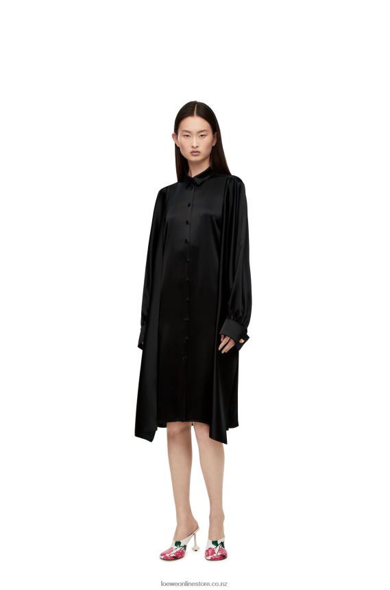 Loewe Women Knot dress in crepe satin Black LH60R1074