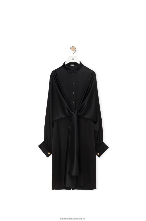 Loewe Women Knot dress in crepe satin Black LH60R1074