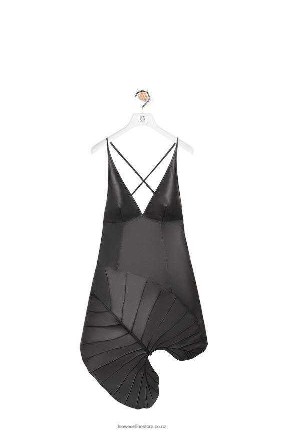 Loewe Women Leaf intarsia dress in nappa Black LH60R1038