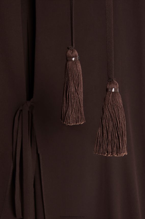 Loewe Women Long kaftan in silk Chocolate Brown LH60R1103