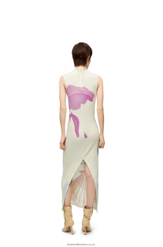 Loewe Women Maruja Mallo tube dress in cotton White/Multicolor LH60R1036
