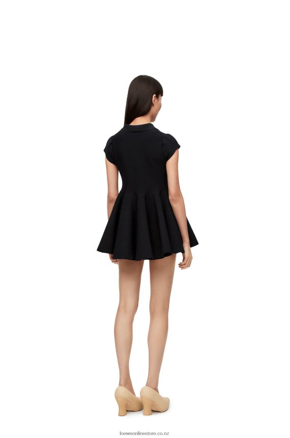 Loewe Women Mini dress in viscose blend knit Black LH60R1079