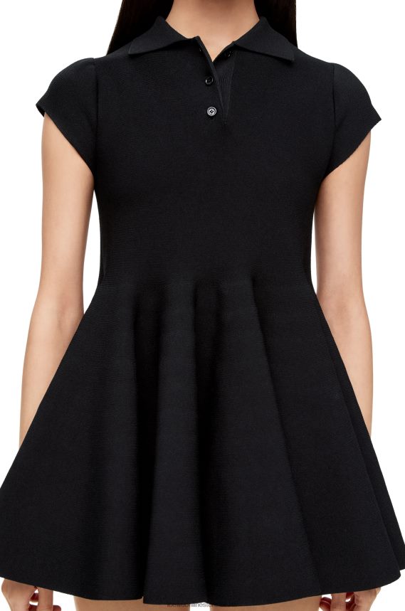 Loewe Women Mini dress in viscose blend knit Black LH60R1079