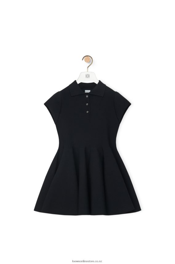 Loewe Women Mini dress in viscose blend knit Black LH60R1079