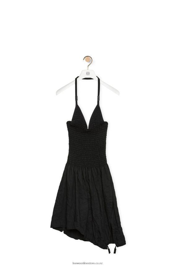 Loewe Women Smocked dress in cotton Black LH60R1057