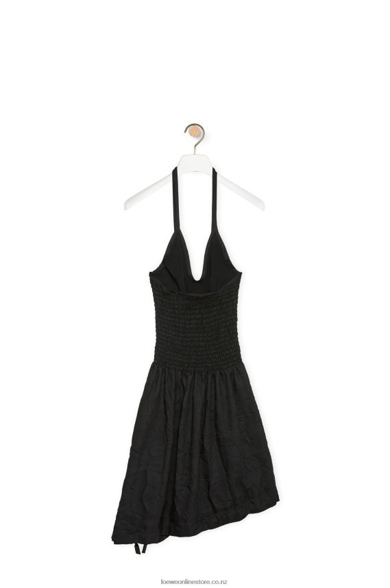 Loewe Women Smocked dress in cotton Black LH60R1057