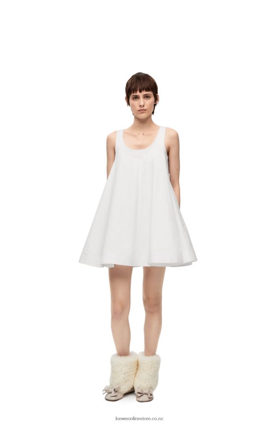 Loewe Women Trapeze dress in cotton White LH60R1034