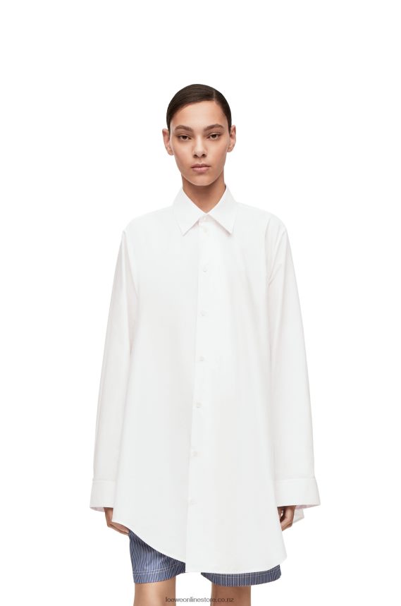 Loewe Women Trapeze shirt dress in cotton White LH60R1083