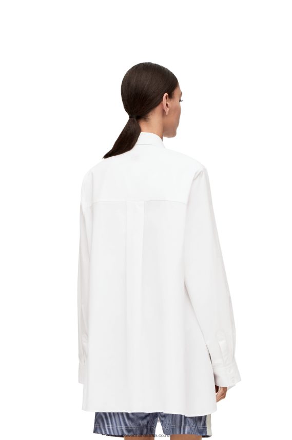 Loewe Women Trapeze shirt dress in cotton White LH60R1083