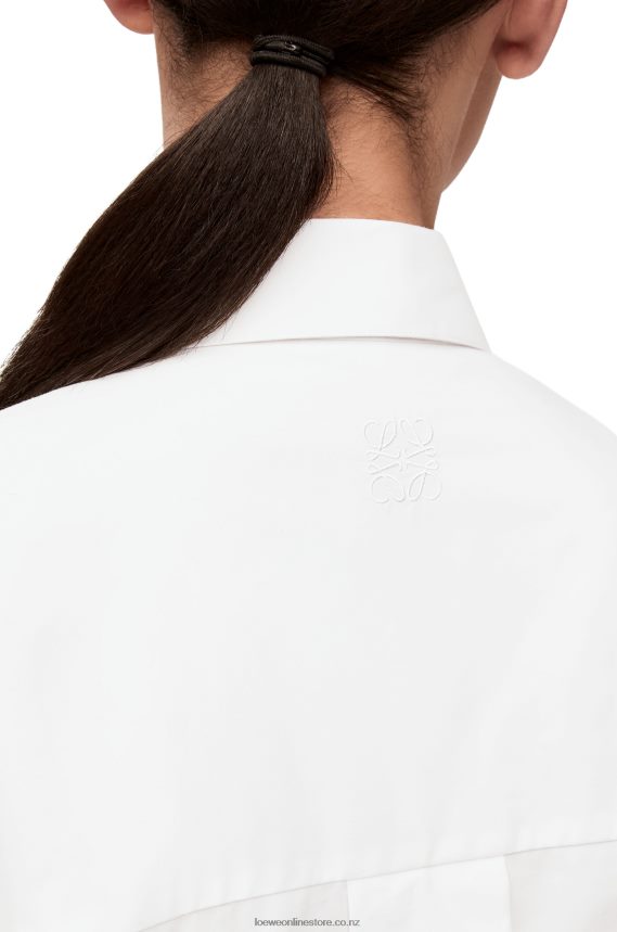 Loewe Women Trapeze shirt dress in cotton White LH60R1083