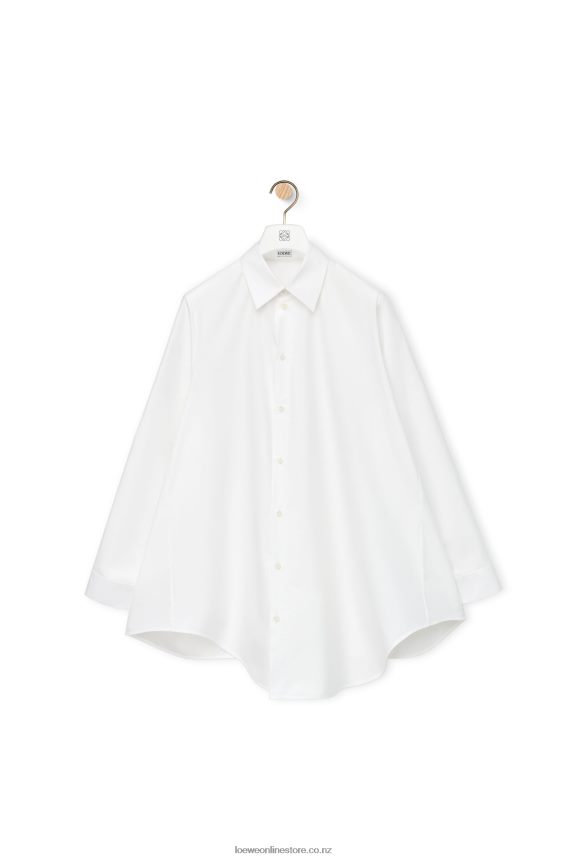 Loewe Women Trapeze shirt dress in cotton White LH60R1083