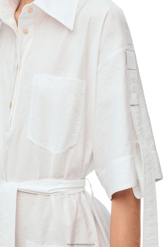 Loewe Women Workwear mini dress in cotton Optic White LH60R1053