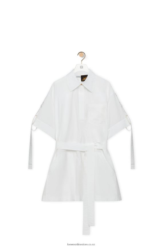 Loewe Women Workwear mini dress in cotton Optic White LH60R1053