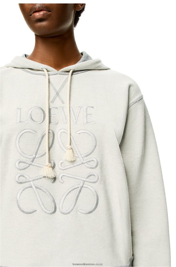 Loewe Women Anagram regular fit hoodie in cotton Grey Melange LH60R824