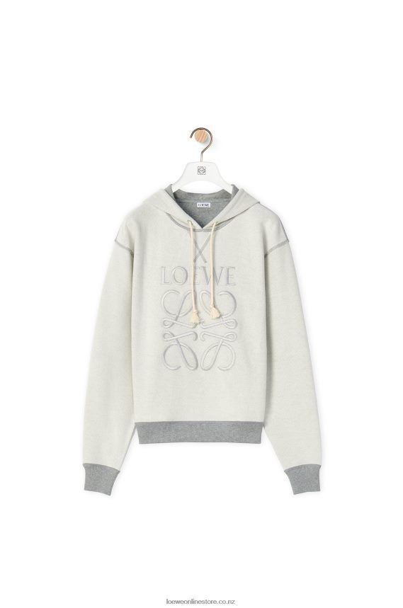 Loewe Women Anagram regular fit hoodie in cotton Grey Melange LH60R824