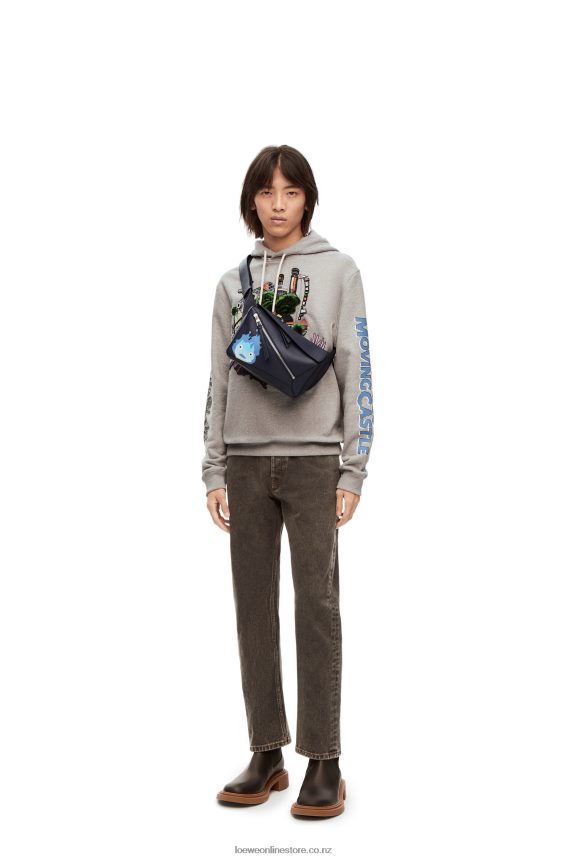 Loewe Women Moving Castle embroidered hoodie in cotton Grey LH60R840