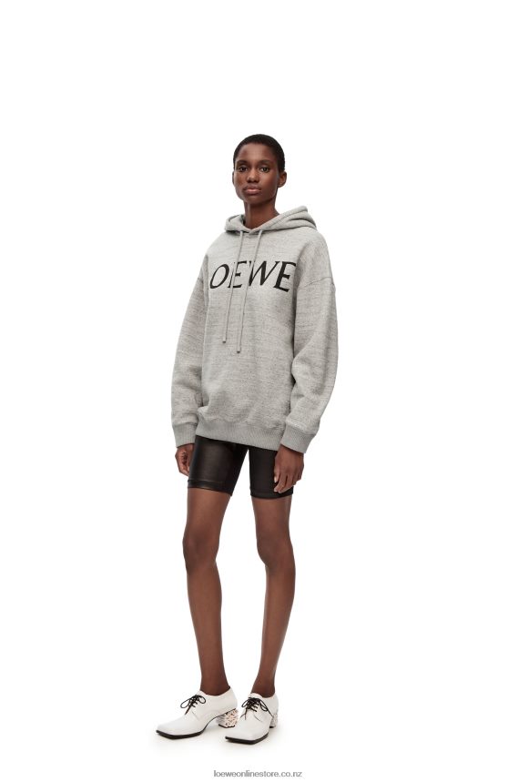 Loewe Women Oversized fit hoodie in cotton Grey Melange LH60R810
