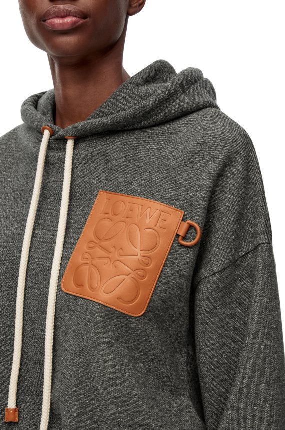 Loewe Women Relaxed fit hoodie in cotton Charcoal LH60R811