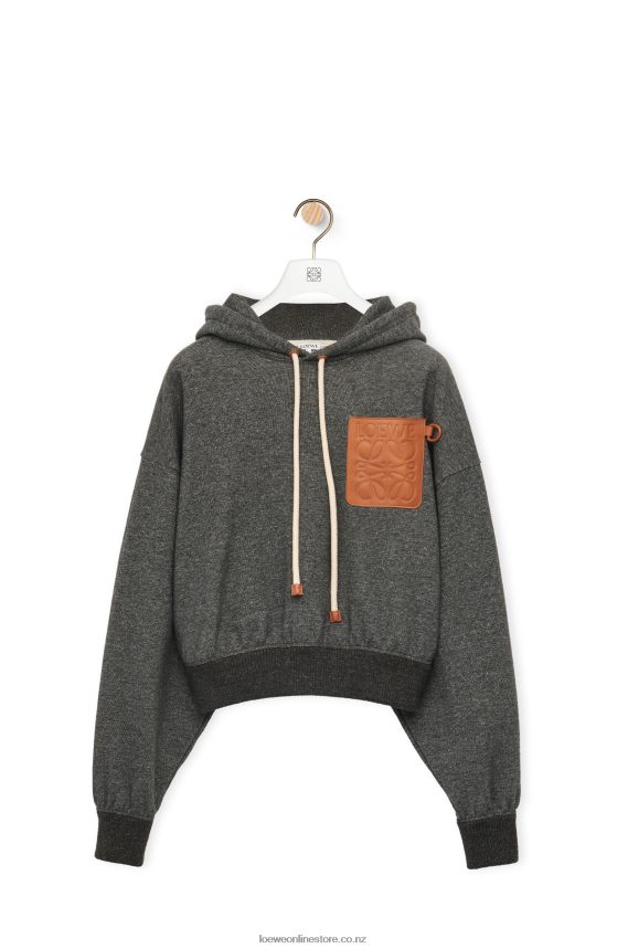 Loewe Women Relaxed fit hoodie in cotton Charcoal LH60R811