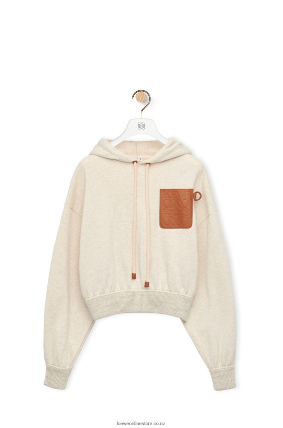 Loewe Women Relaxed fit hoodie in cotton Oat LH60R812