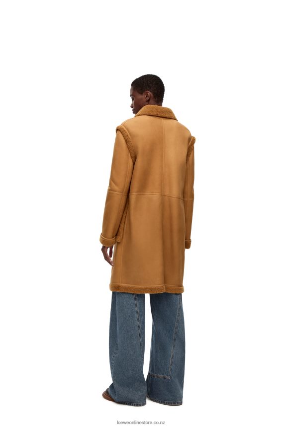 Loewe Women Coat in shearling Toffee LH60R1122