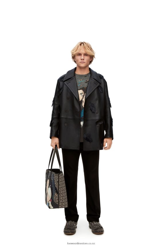 Loewe Women Howl peacoat in nappa Black LH60R1107