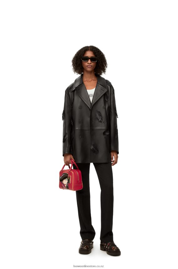 Loewe Women Howl peacoat in nappa Black LH60R1107