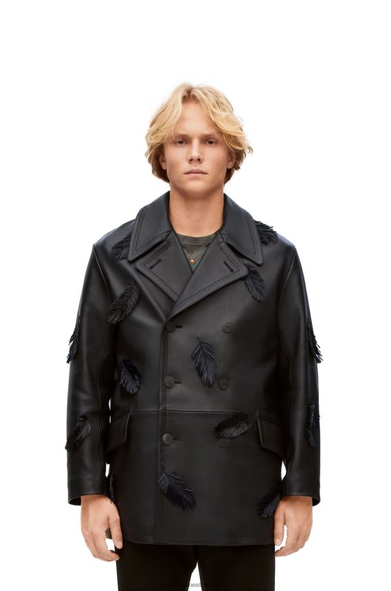 Loewe Women Howl peacoat in nappa Black LH60R1107